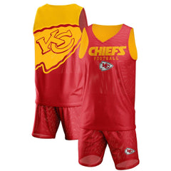 Kansas City Chiefs FOCO Colorblock Mesh V-Neck & Shorts Set Red - NFL