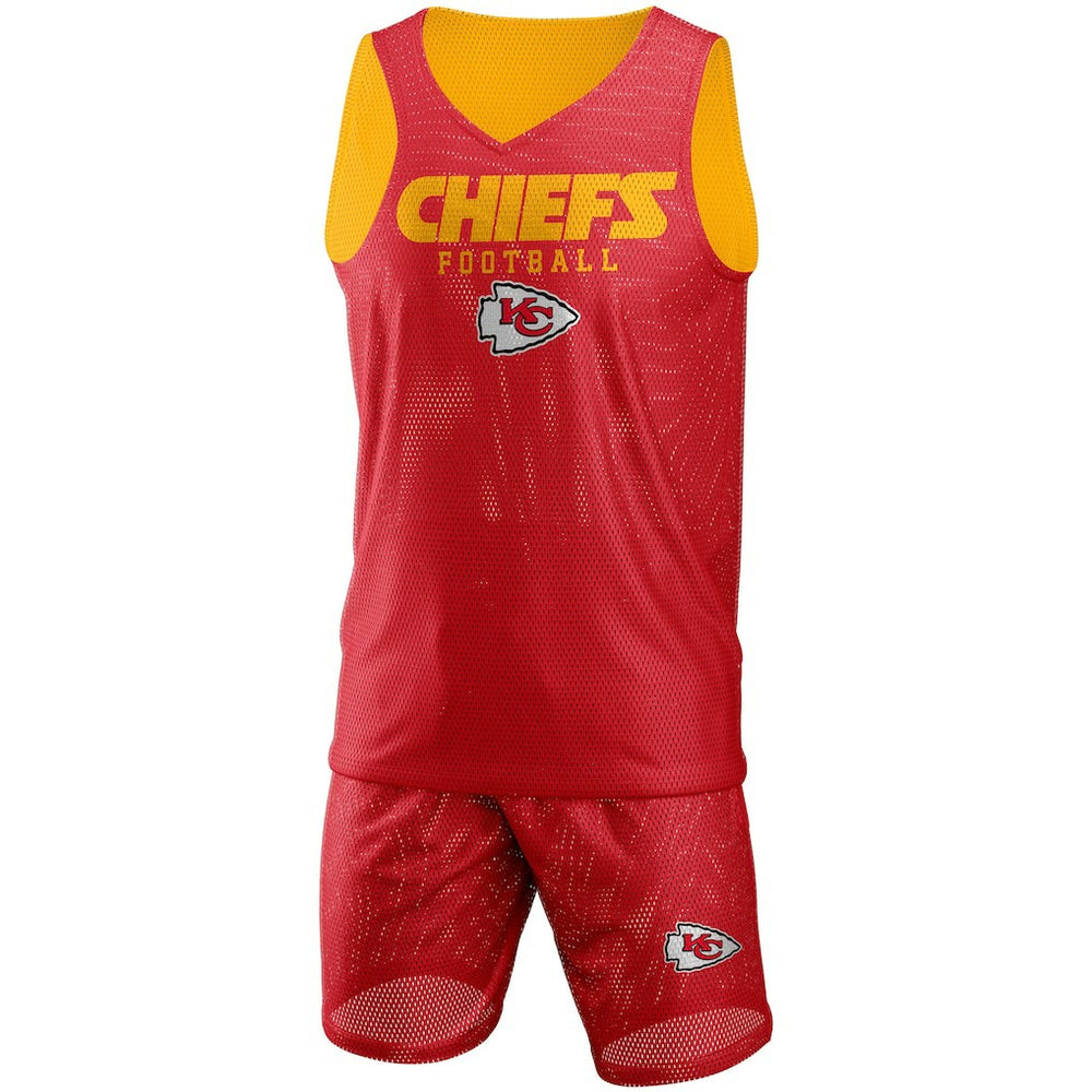 Kansas City Chiefs FOCO Colorblock Mesh V-Neck & Shorts Set Red - NFL