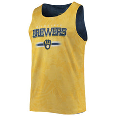 Milwaukee Brewers FOCO Floral Reversible Mesh Tank Top On Sale