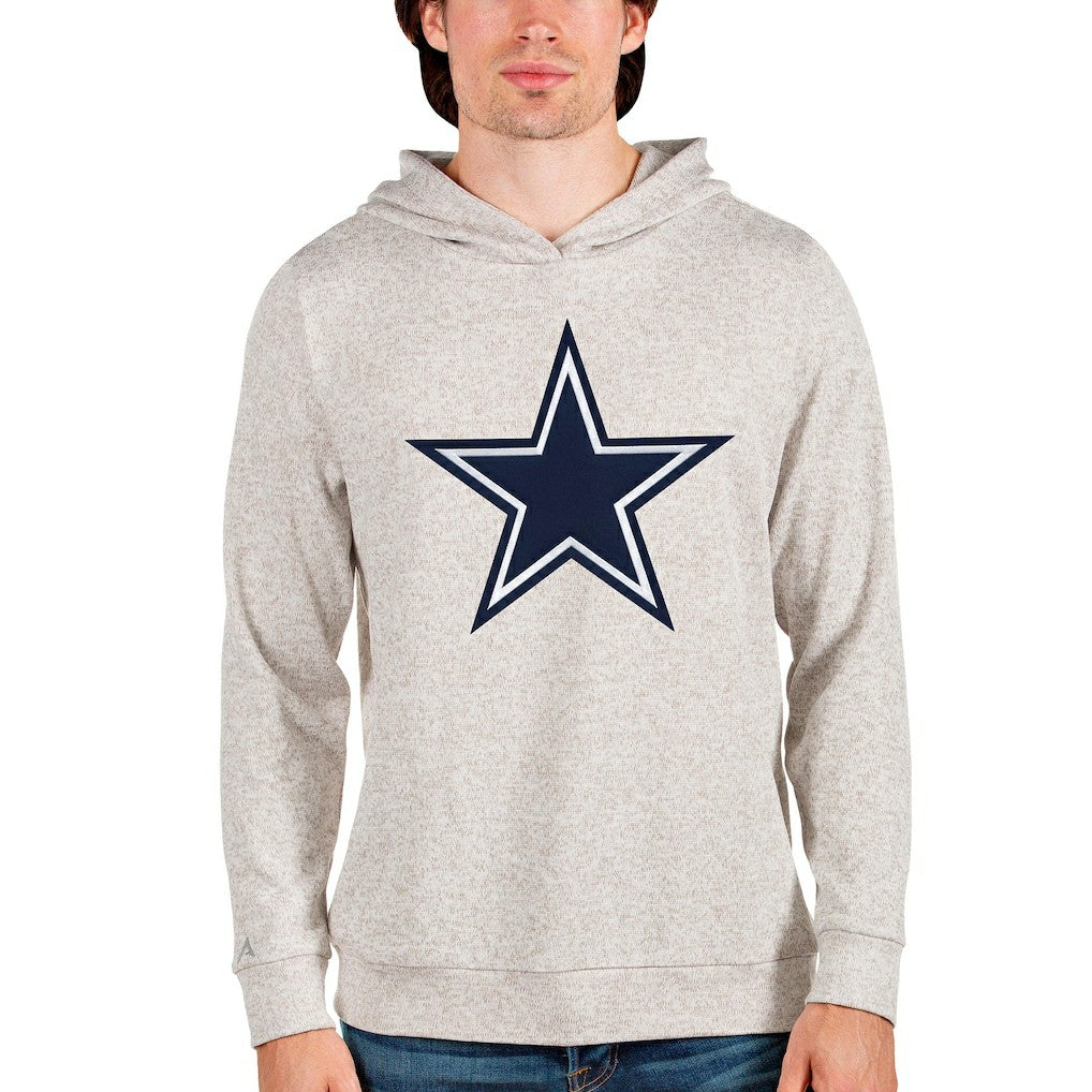 Dallas Cowboys Antigua Absolute Logo Pullover Hoodie Oatmeal - NFL