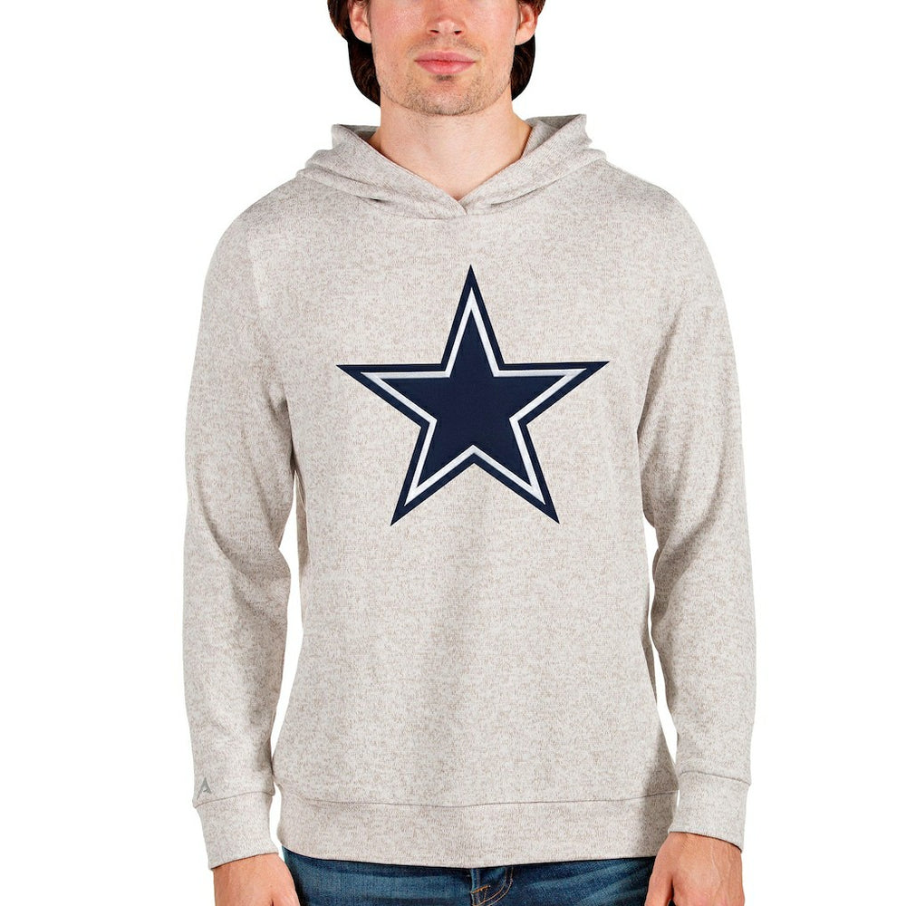 Dallas Cowboys Antigua Absolute Logo Pullover Hoodie Oatmeal - NFL