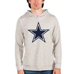 Dallas Cowboys Antigua Absolute Logo Pullover Hoodie Oatmeal - NFL