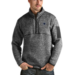 Dallas Cowboys Antigua Fortune Quarter-Zip Pullover Jacket Heathered Charcoal - NFL