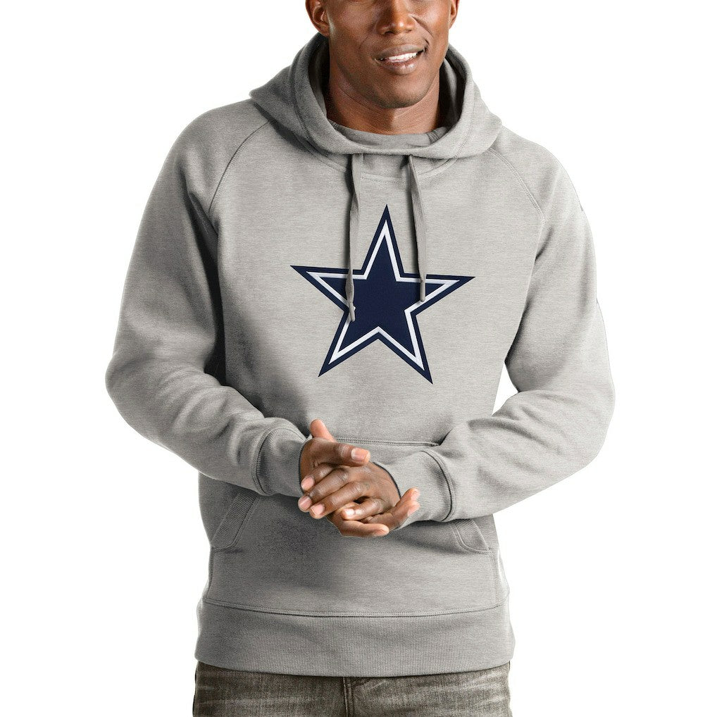 Dallas Cowboys Antigua Victory Pullover Hoodie Heathered Gray - NFL