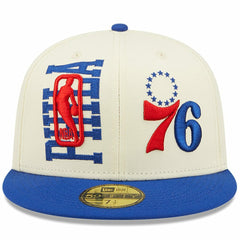 New Era - Philadelphia 76ers 2022 NBA Draft 59FIFTY Fitted Hat - Cream/Royal