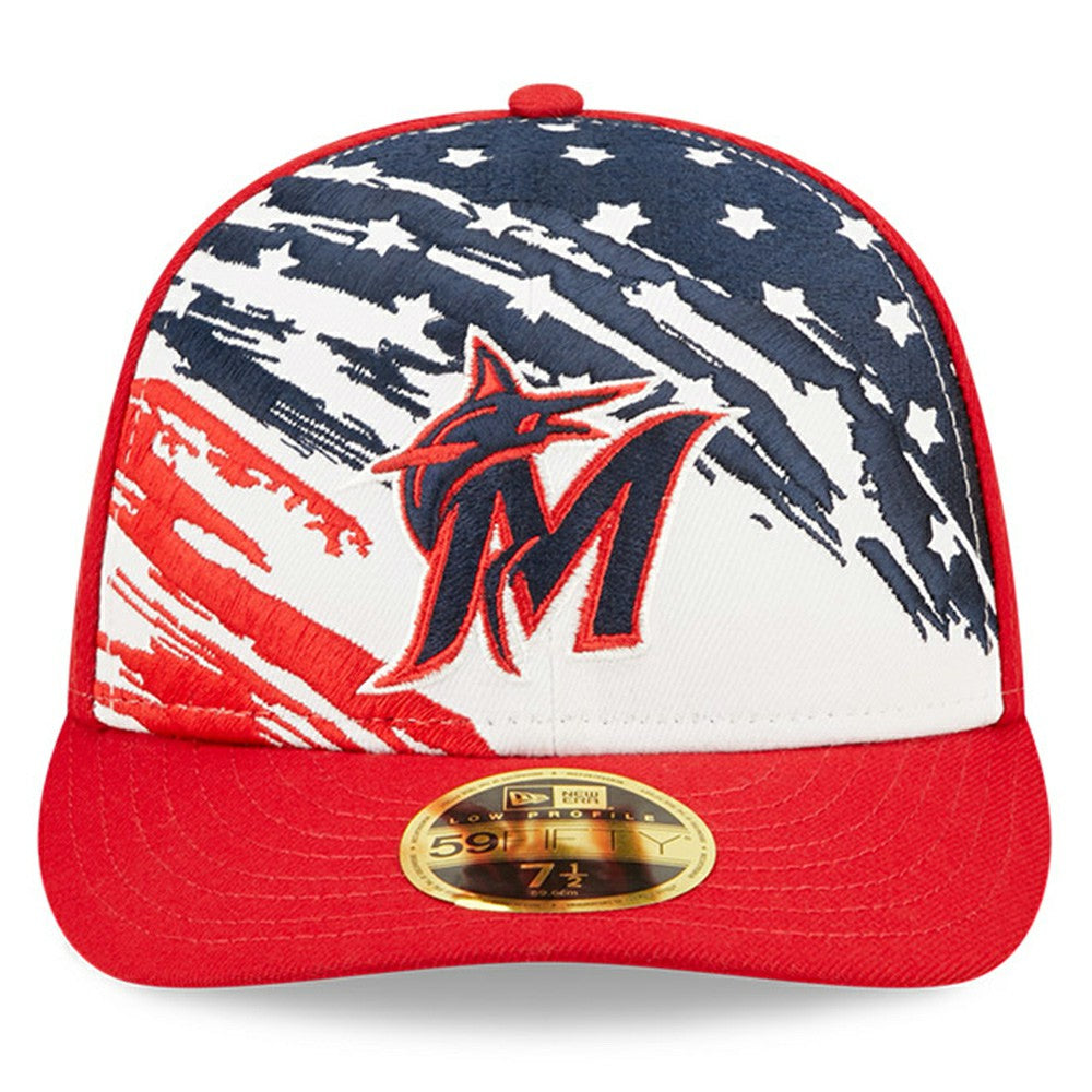 Miami Marlins New Era 2022 4th of July Low Profile 59FIFTY Fitted Hat for sale