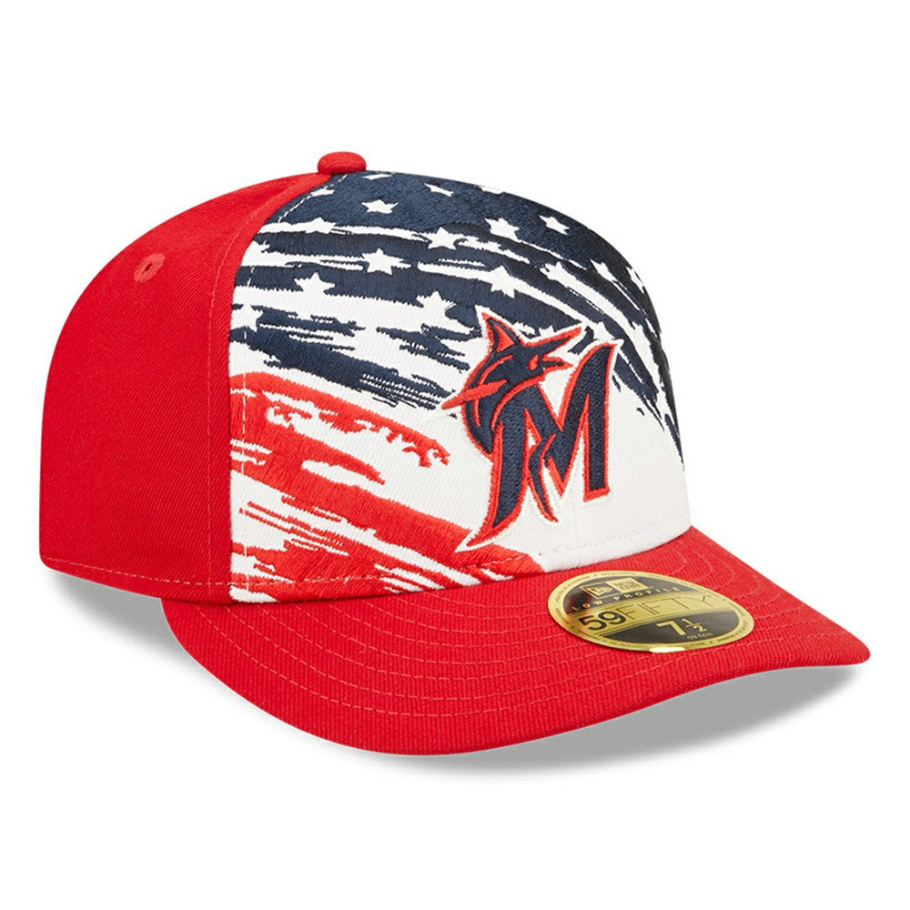 Miami Marlins New Era 2022 4th of July Low Profile 59FIFTY Fitted Hat for sale