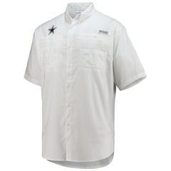 Dallas Cowboys Tamiami Omni-Shade Button-Down Short Sleeve Shirt White - Columbia