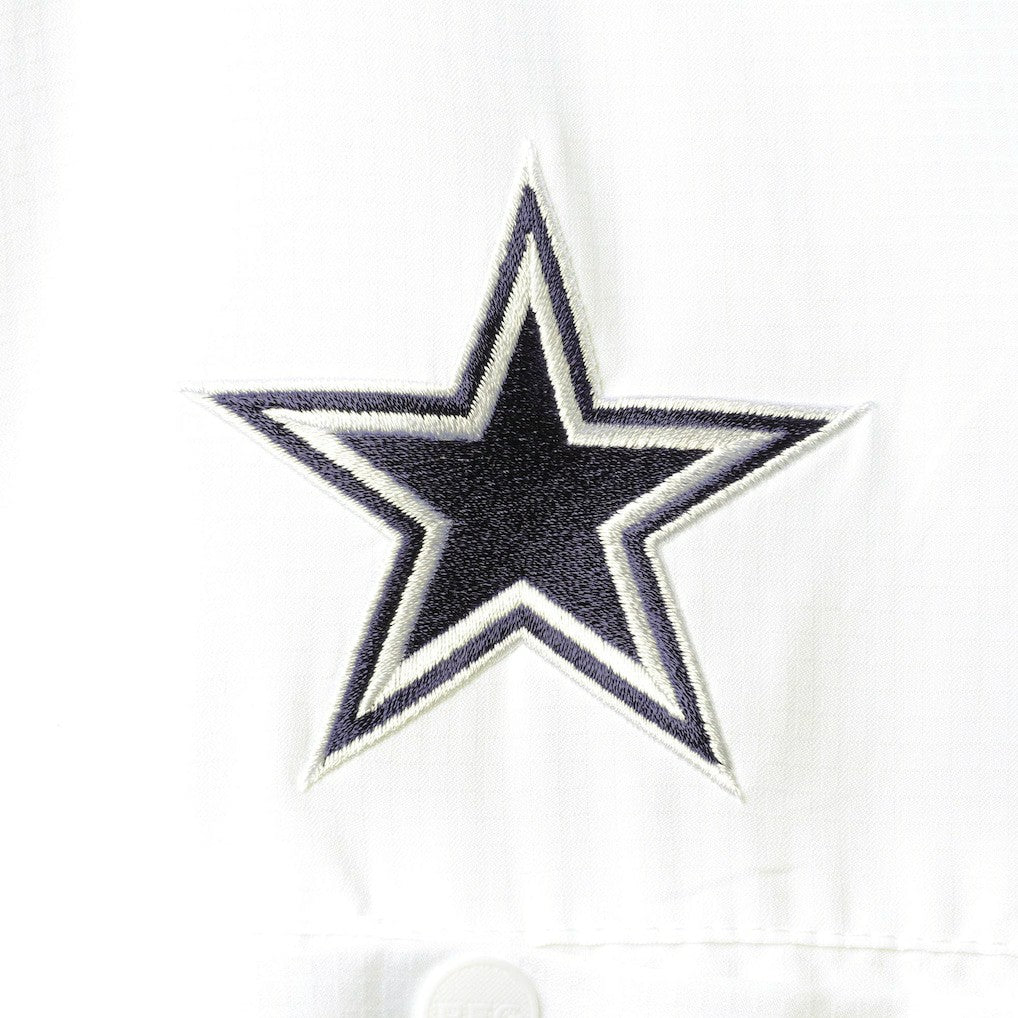 Dallas Cowboys Tamiami Omni-Shade Button-Down Short Sleeve Shirt White - Columbia