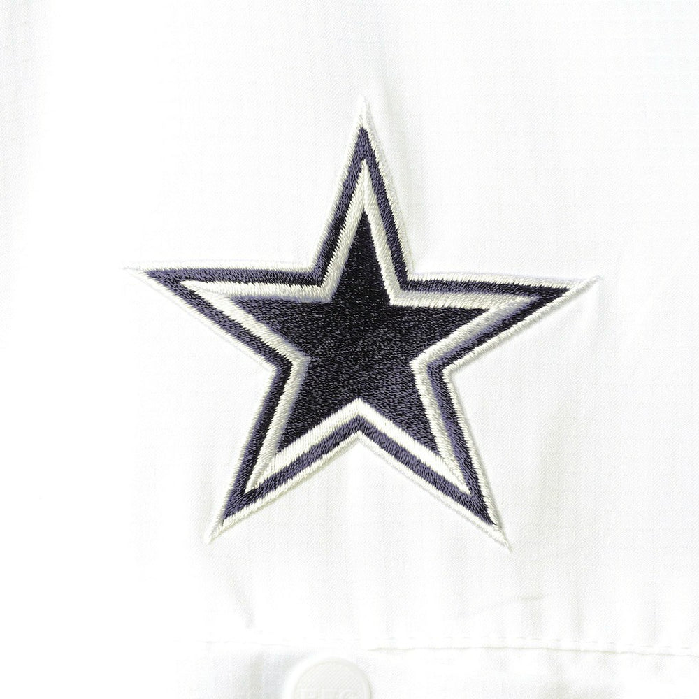Dallas Cowboys Tamiami Omni-Shade Button-Down Short Sleeve Shirt White - Columbia