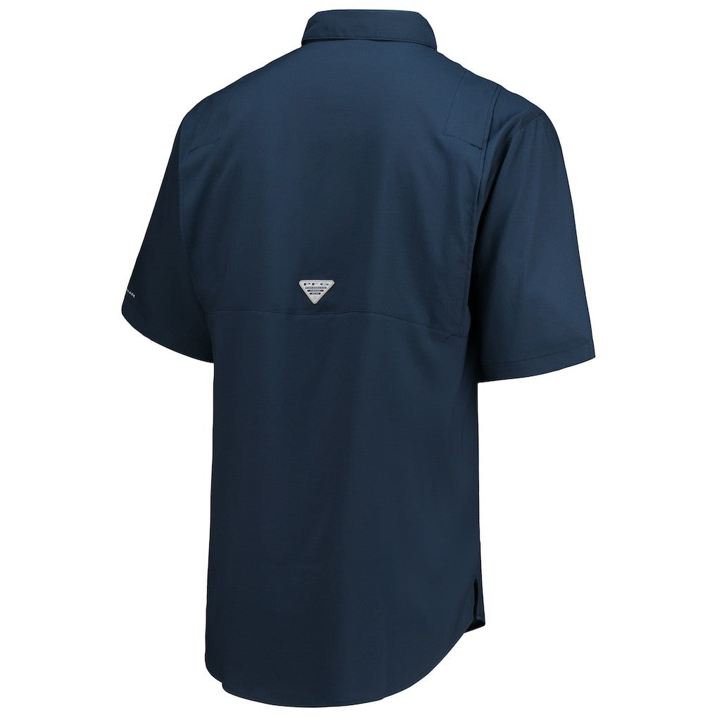 Dallas Cowboys Tamiami Omni-Shade Button-Down Short Sleeve Shirt Navy - Columbia