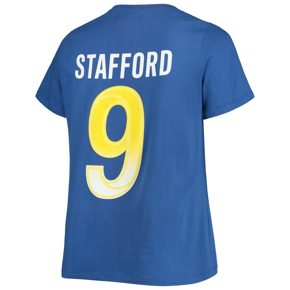 Matthew Stafford Los Angeles Rams Women's Plus Size Player Name & Number V-Neck T-Shirt Royal - Fanatics