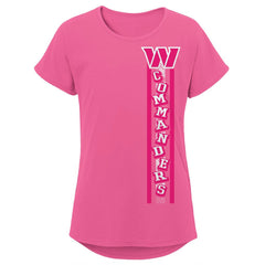 Washington Commanders Girls Youth Logo Fair Catch Dolman T-Shirt Pink - NFL