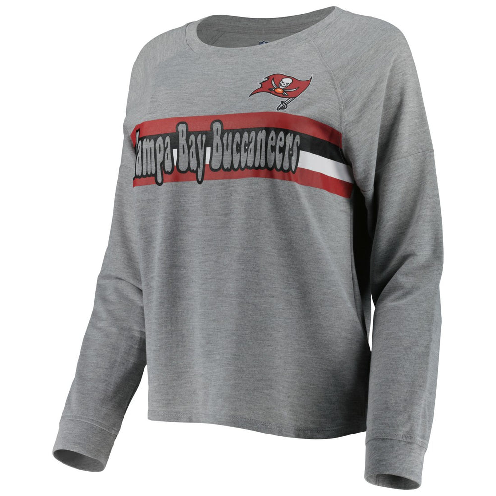 Tampa Bay Buccaneers Juniors All Striped Up Raglan Long Sleeve T-Shirt Heathered Gray - NFL