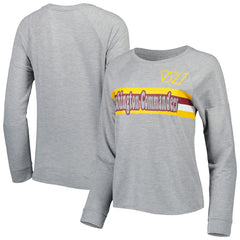 Washington Commanders Juniors All Striped Up Raglan Long Sleeve T-Shirt Heathered Gray - NFL