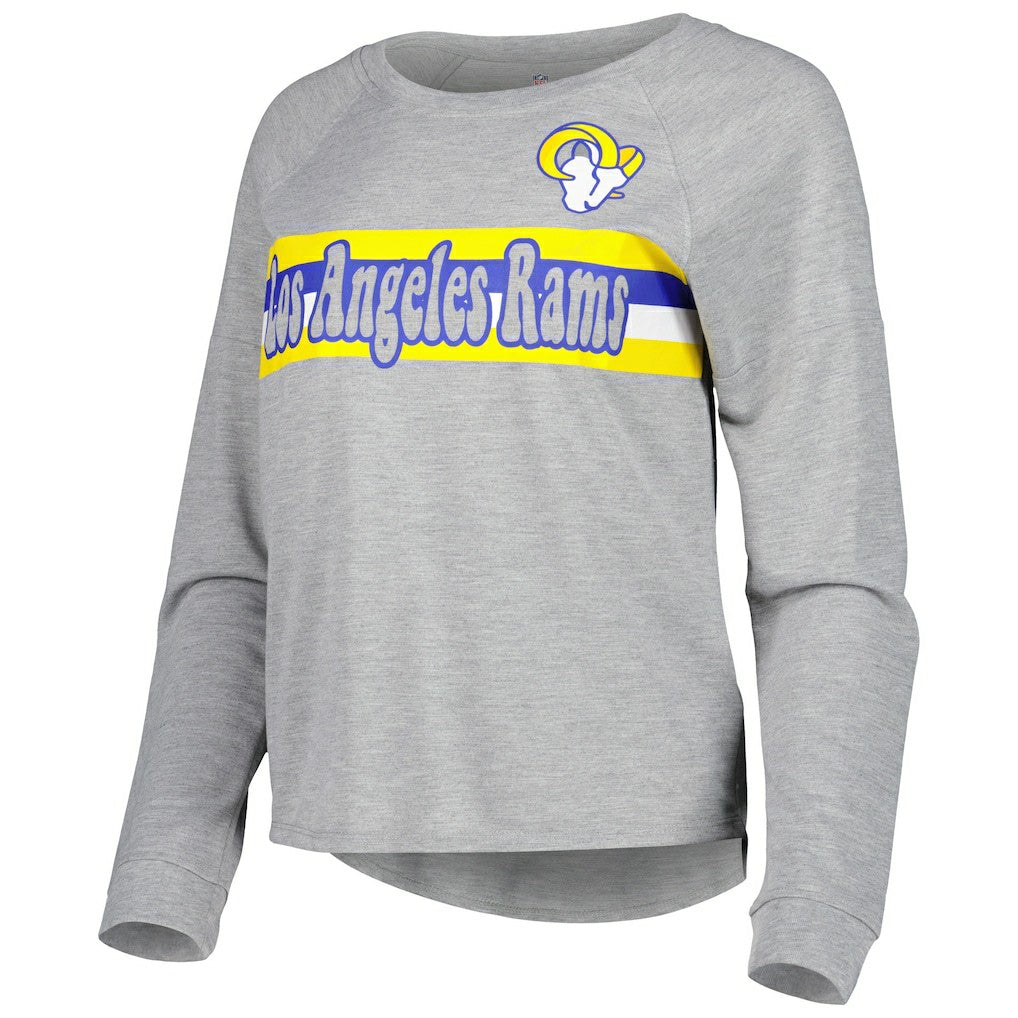 Los Angeles Rams Juniors All Striped Up Raglan Long Sleeve T-Shirt Heathered Gray - NFL