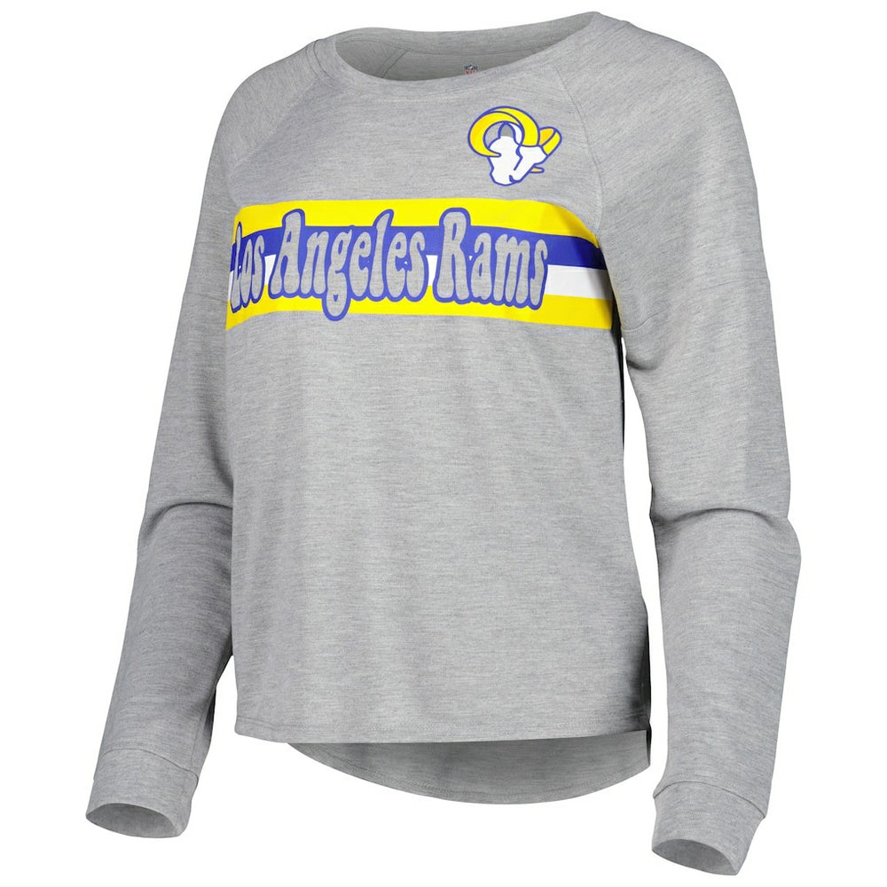 Los Angeles Rams Juniors All Striped Up Raglan Long Sleeve T-Shirt Heathered Gray - NFL