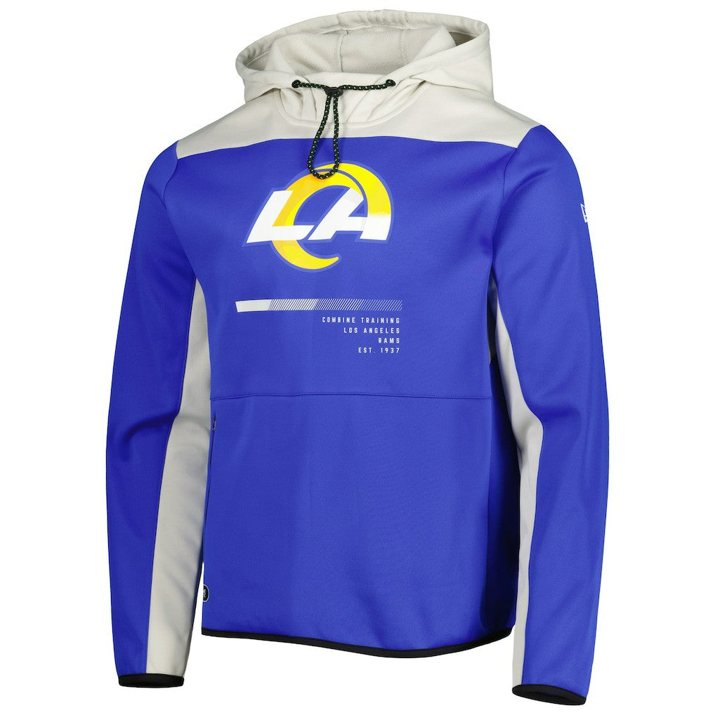 Los Angeles Rams New Era Combine Authentic Hard Hitter Pullover Hoodie Royal - NFL