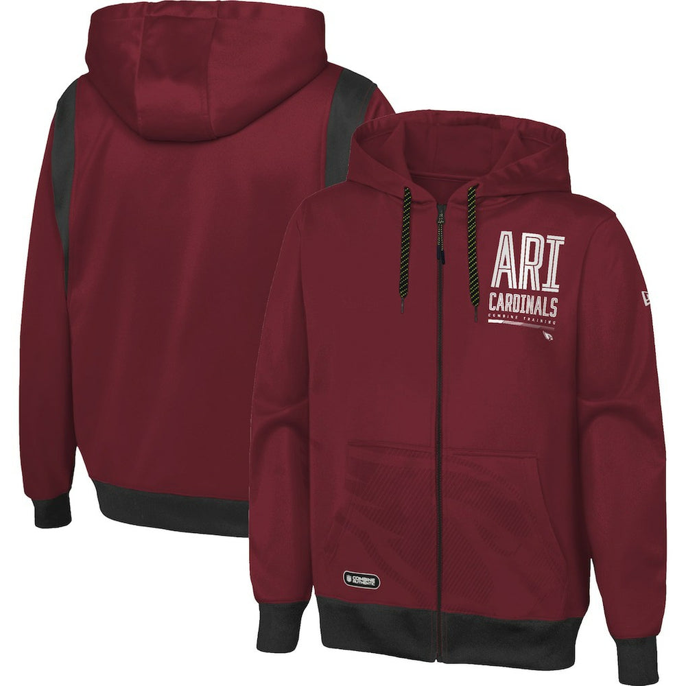 Arizona Cardinals New Era Combine Authentic Drop Back Full-Zip Hoodie Cardinal - NFL