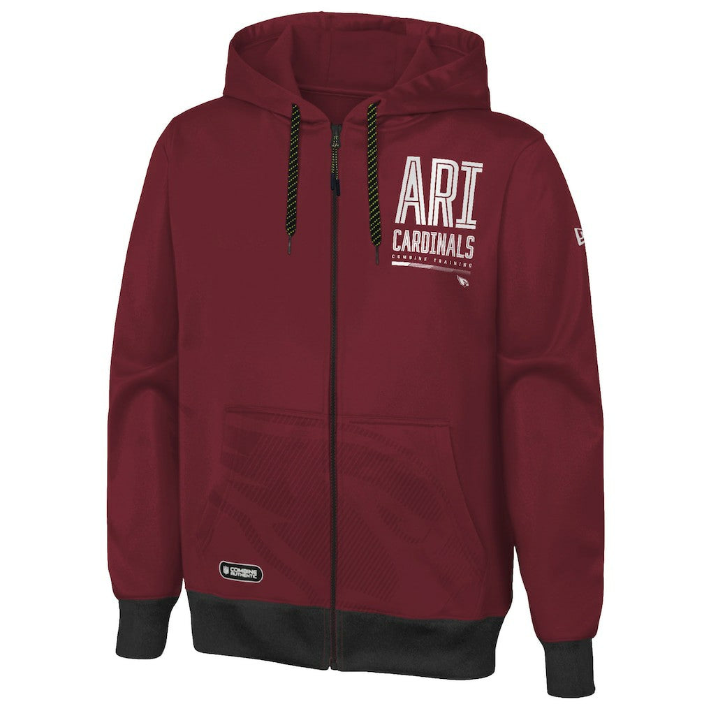 Arizona Cardinals New Era Combine Authentic Drop Back Full-Zip Hoodie Cardinal - NFL