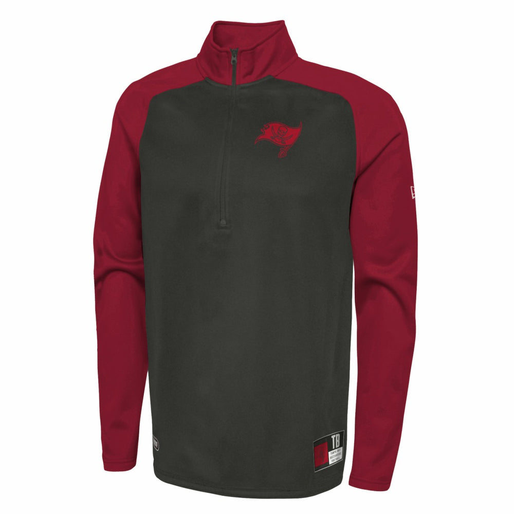 Tampa Bay Buccaneers New Era Combine Authentic O-Line Raglan Half-Zip Jacket Black - NFL