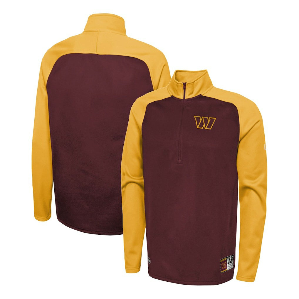 Washington Commanders New Era Combine Authentic O-Line Raglan Half-Zip Jacket Burgundy - NFL