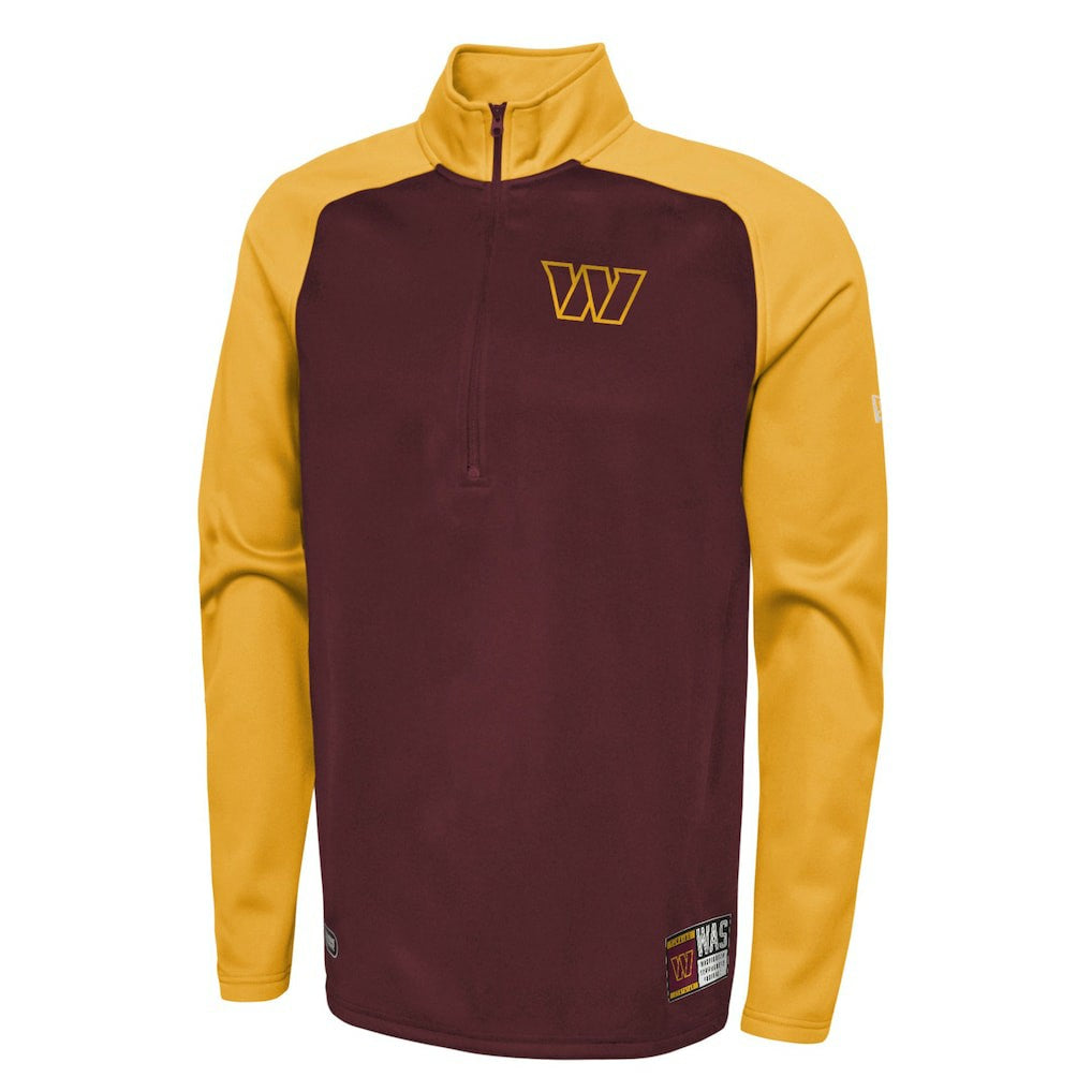 Washington Commanders New Era Combine Authentic O-Line Raglan Half-Zip Jacket Burgundy - NFL