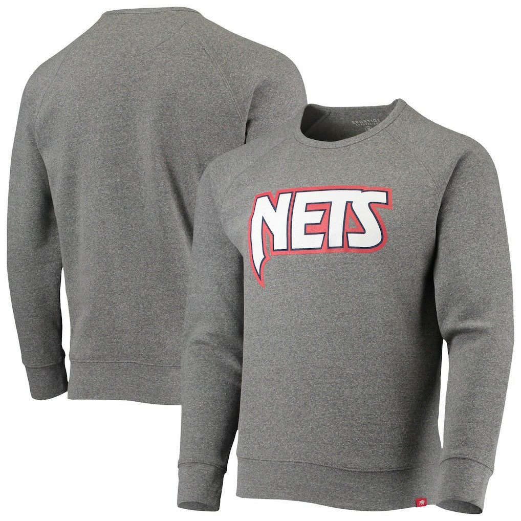 NBA - Brooklyn Nets Sportiqe Moments Mixtape Harmon Raglan Pullover Sweatshirt - Heathered Gray