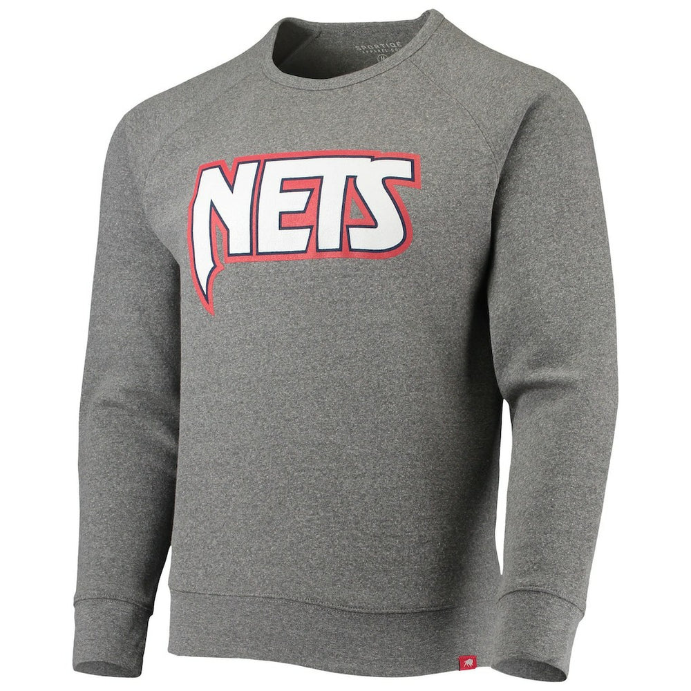 NBA - Brooklyn Nets Sportiqe Moments Mixtape Harmon Raglan Pullover Sweatshirt - Heathered Gray