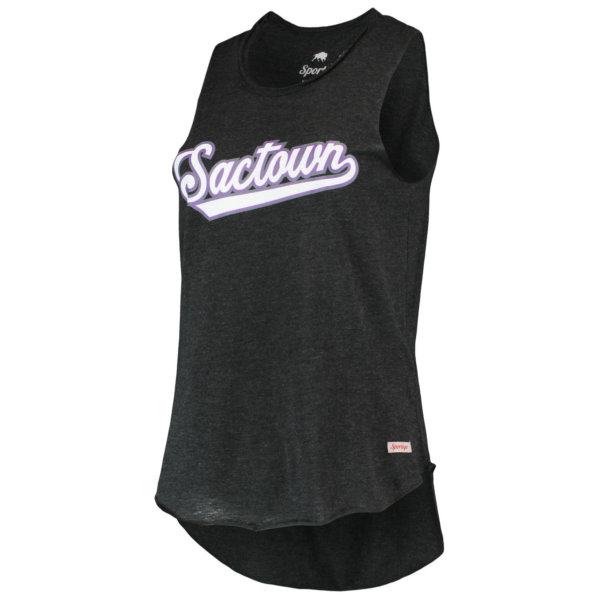 NBA - Sacramento Kings Sportiqe Women's Sactown Janie Tri-Blend Tank Top - Black