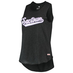 NBA - Sacramento Kings Sportiqe Women's Sactown Janie Tri-Blend Tank Top - Black