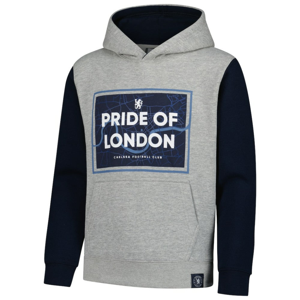 Chelsea Youth Club Pullover Hoodie - Heathered Gray/Navy