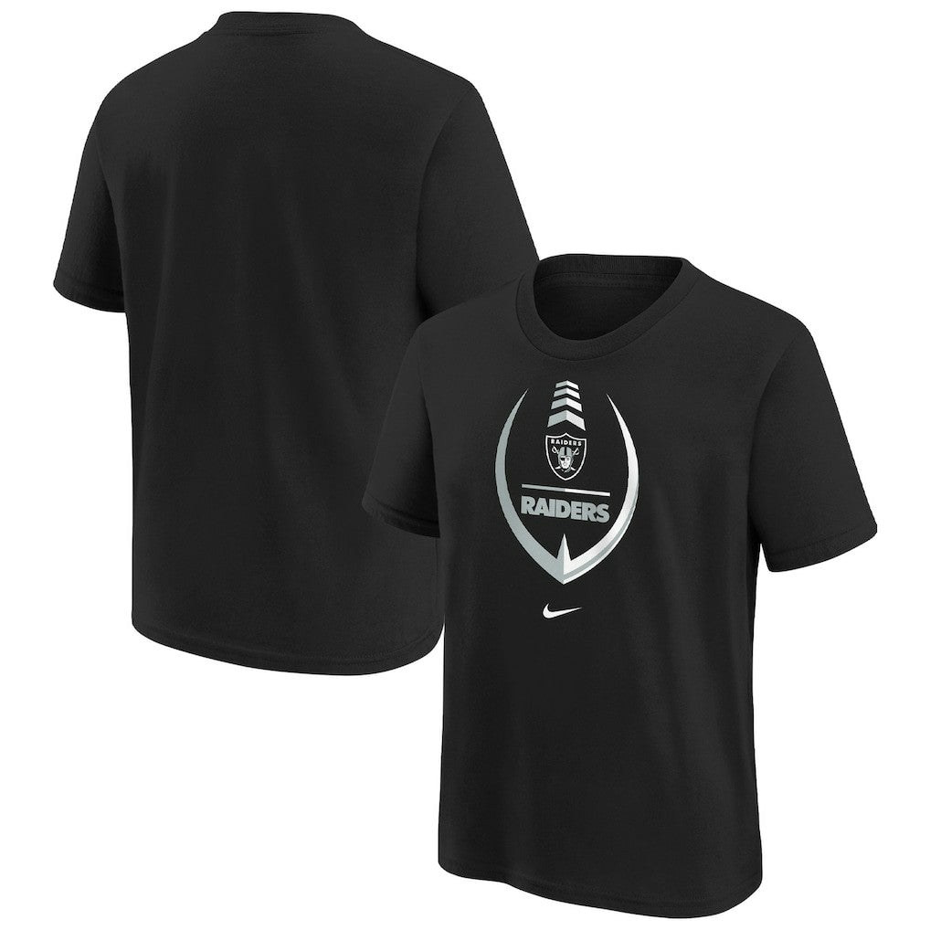 Las Vegas Raiders Girls Preschool Icon T-Shirt Black - Nike