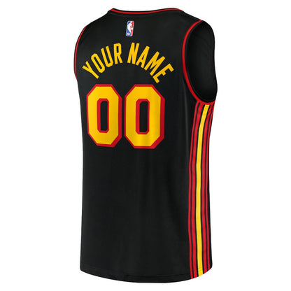 Atlanta Hawks Fast Break Replica Custom Jersey Black - Statement Edition | NBA Jerseys