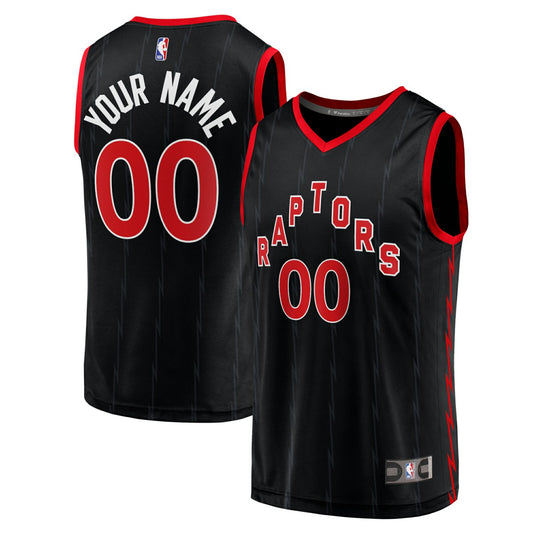 Toronto Raptors Fast Break Replica Custom Jersey Black - Statement Edition | NBA Jerseys