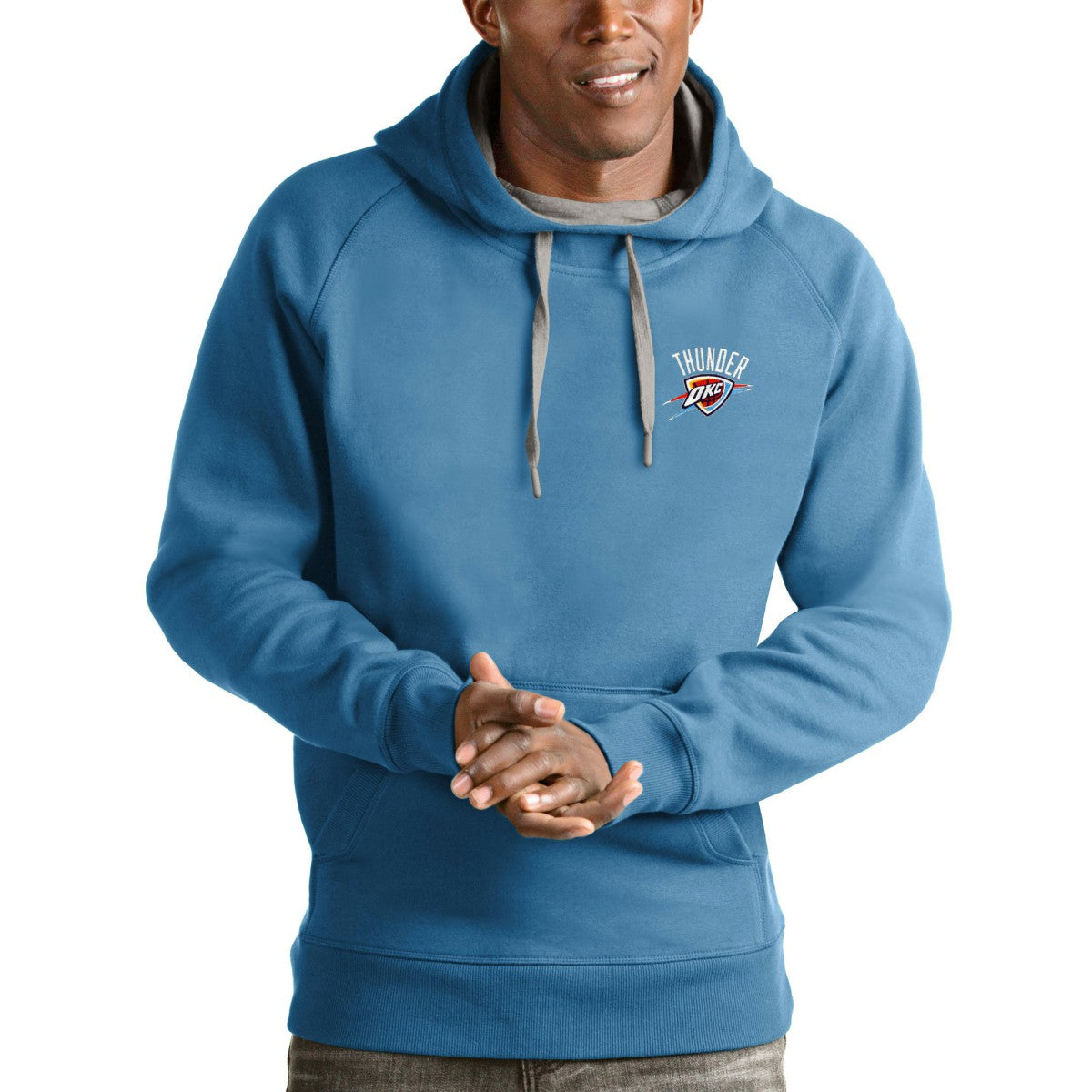 NBA - Oklahoma City Thunder Antigua Victory Pullover Hoodie - Light Blue
