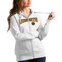 NBA - Denver Nuggets Antigua Women's Team Victory Full-Zip Hoodie - White