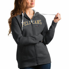 NBA - New Orleans Pelicans Antigua Women's Team Victory Full-Zip Hoodie - Charcoal