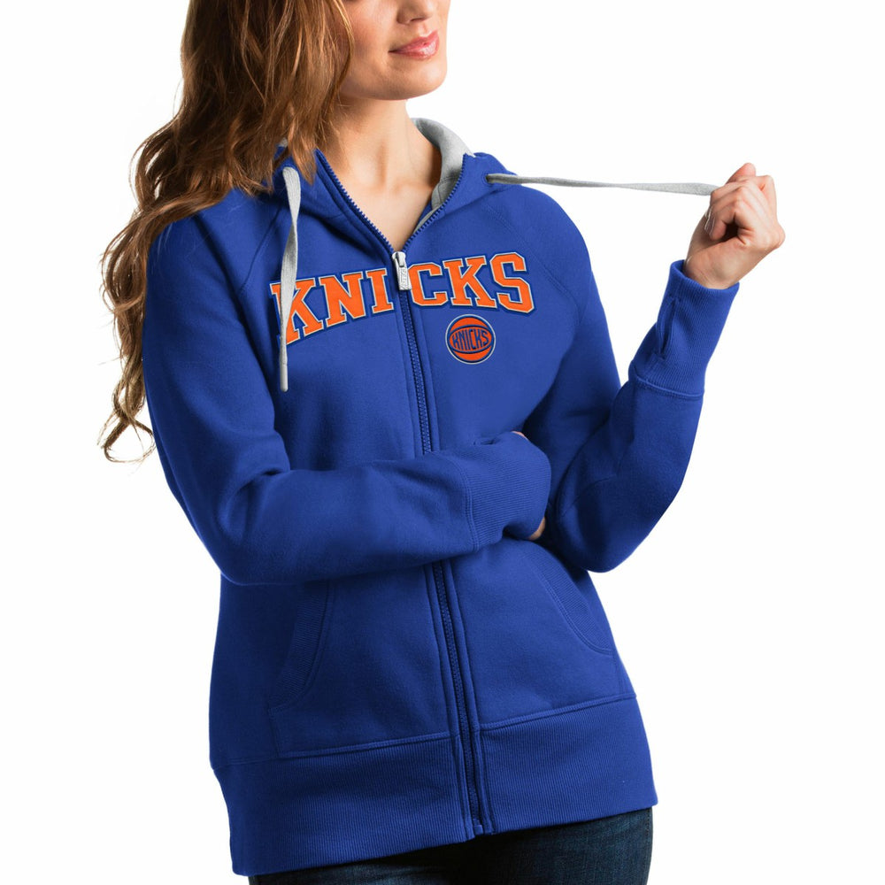 NBA - New York Knicks Antigua Women's Team Victory Full-Zip Hoodie - Royal
