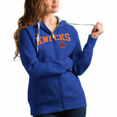 NBA - New York Knicks Antigua Women's Team Victory Full-Zip Hoodie - Royal