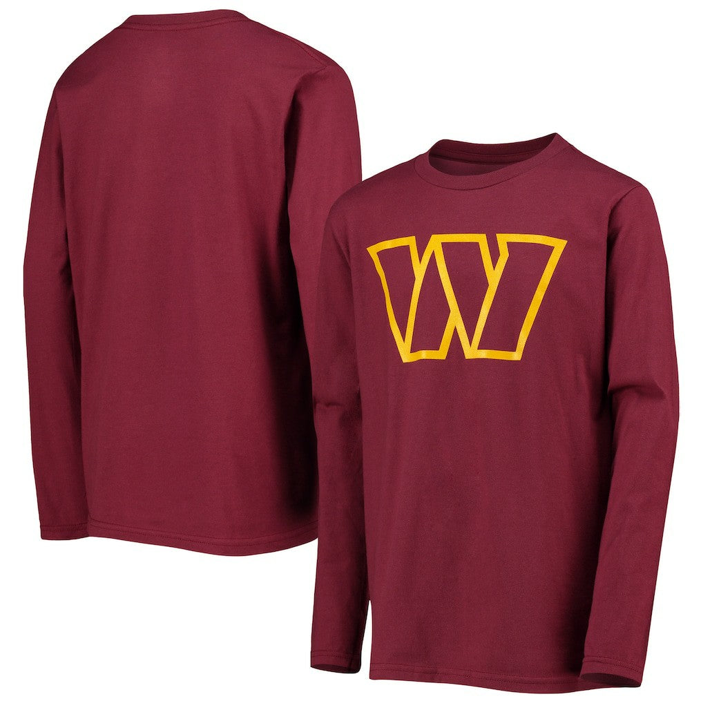 Washington Commanders Youth Primary Team Logo Long Sleeve T-Shirt Burgundy - NFL