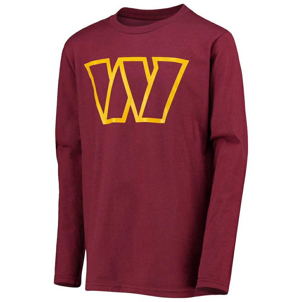 Washington Commanders Youth Primary Team Logo Long Sleeve T-Shirt Burgundy - NFL
