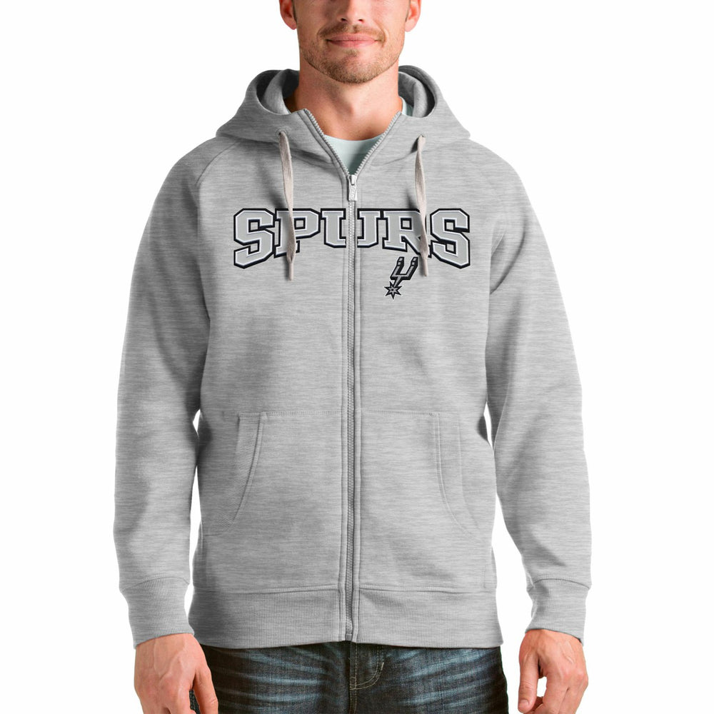 NBA - San Antonio Spurs Antigua Victory Full-Zip Hoodie - Heathered Gray