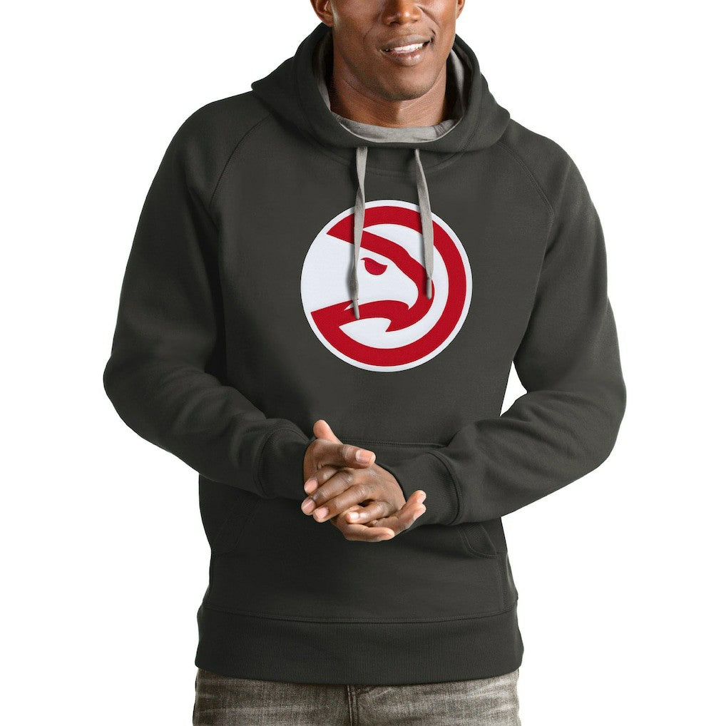 NBA - Atlanta Hawks Antigua Logo Victory Pullover Hoodie - Charcoal