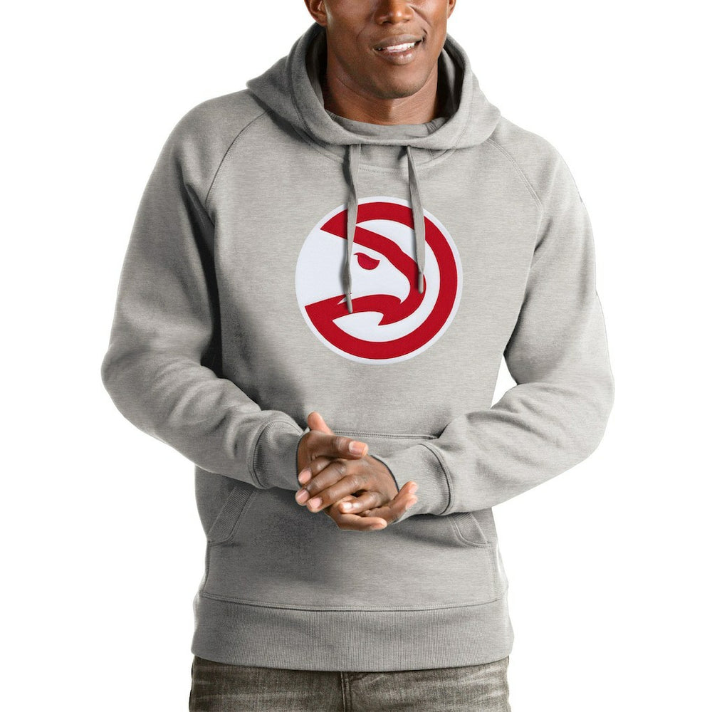 NBA - Atlanta Hawks Antigua Logo Victory Pullover Hoodie - Heathered Gray