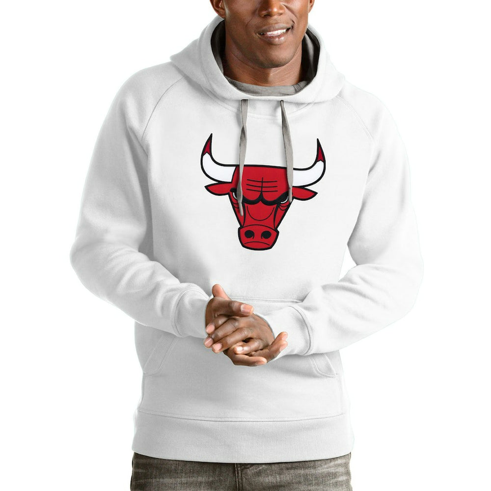 NBA - Chicago Bulls Antigua Logo Victory Pullover Hoodie - White