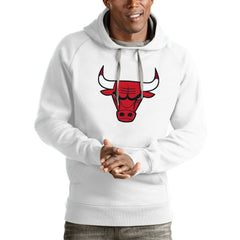 NBA - Chicago Bulls Antigua Logo Victory Pullover Hoodie - White