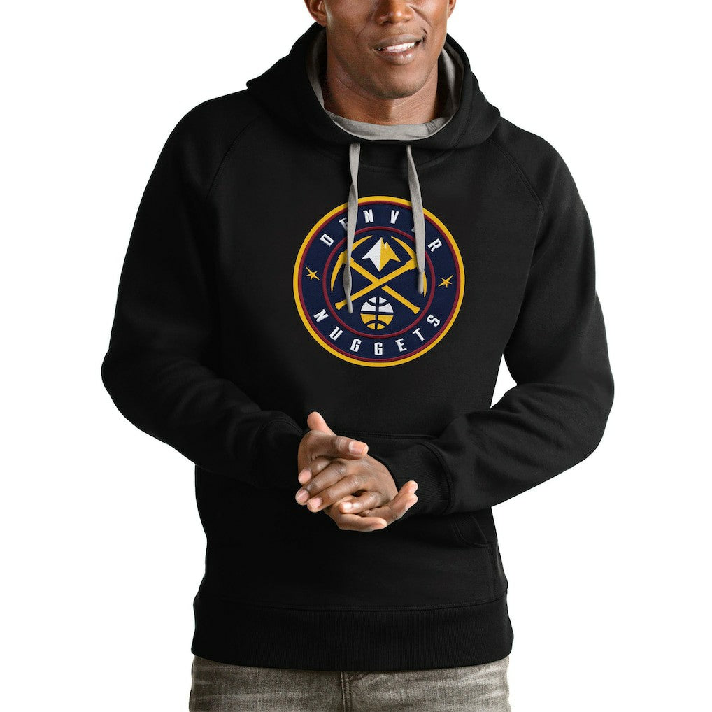 NBA - Denver Nuggets Antigua Logo Victory Pullover Hoodie - Black