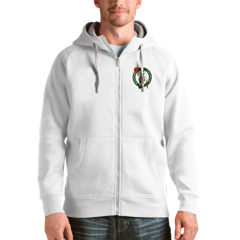 NBA - Boston Celtics Antigua Logo Victory Full-Zip Hoodie - White