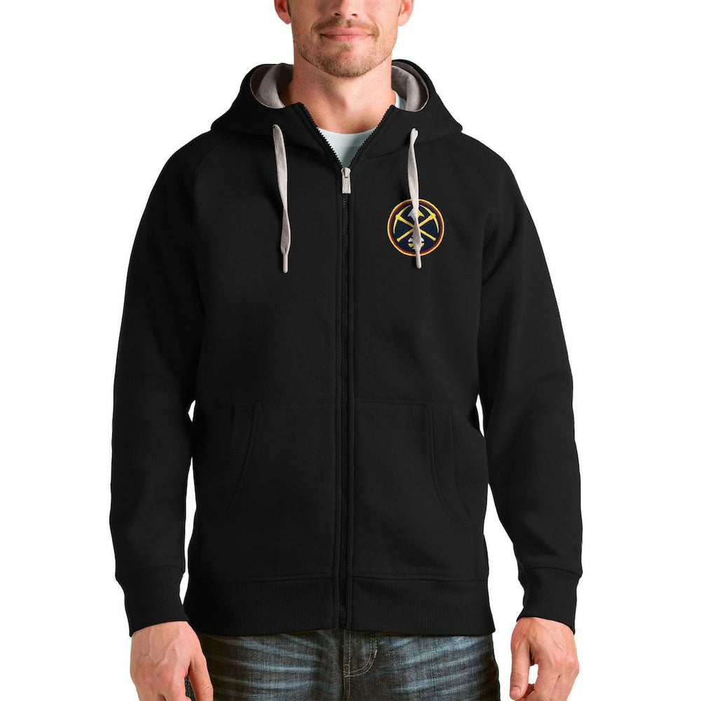 NBA - Denver Nuggets Antigua Logo Victory Full-Zip Hoodie - Black